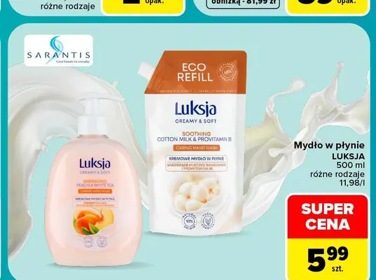 Mydło w płynie Luksja promocja w Carrefour