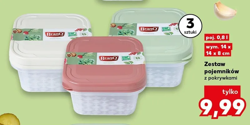 Zestaw pojemników z pokrywkami BranQ 3-pak 0,8 l promocja w Kaufland
