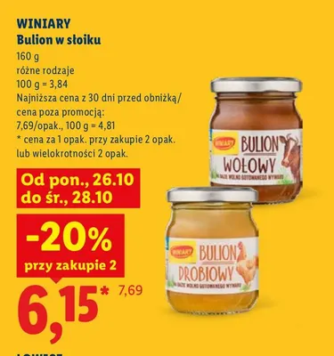 Bulion wołowy w słoiku Winiary promocja w Lidl