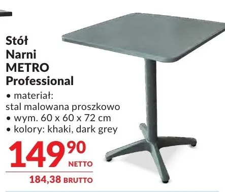 Stół Narni METRO Professional promocja w Makro