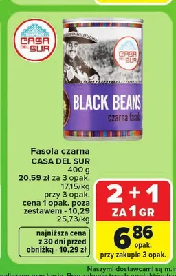 Fasola czarna Casa Del Sur promocja w Carrefour