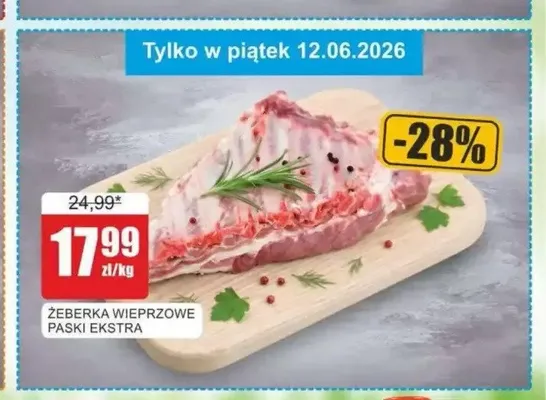 Żeberka wieprzowe paski ekstra promocja w Bingo