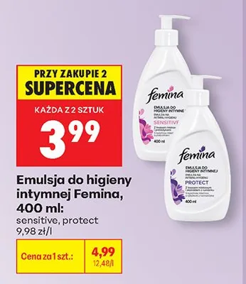 Emulsja do higieny intymnej Femina Protect promocja w Biedronka
