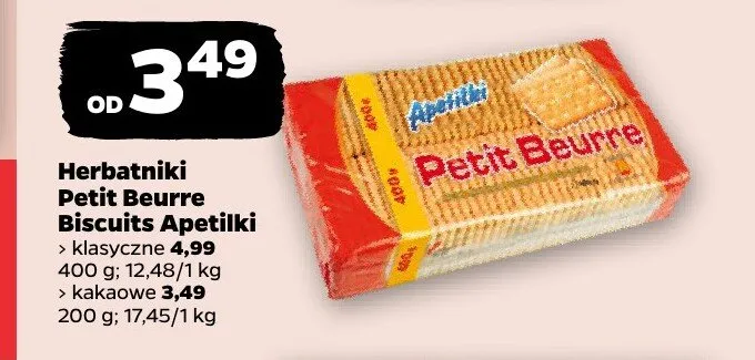 Herbatniki Petit Beurre Biscuits Apetilki promocja w Netto