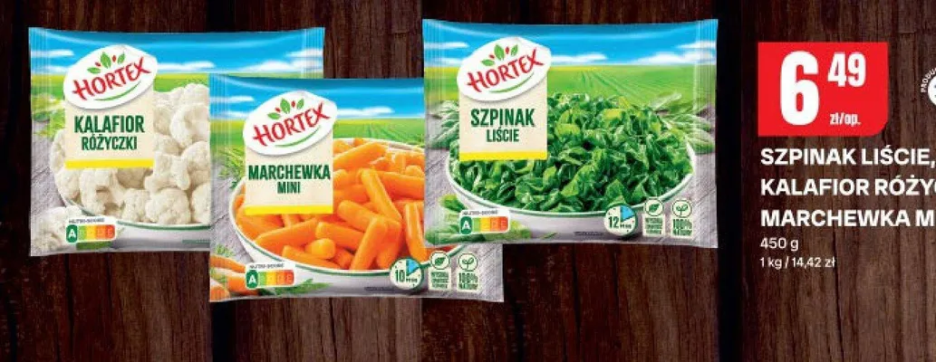 Szpinak liście, Kalafior różyczki, Marchewka mini promocja w Chorten