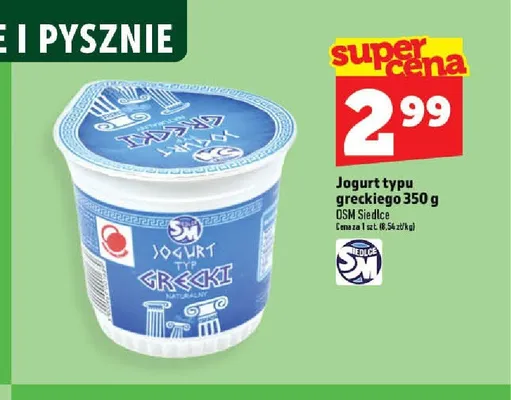 Jogurt typu greckiego OSM Siedlce promocja w TOPAZ
