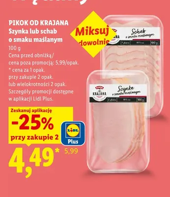 Szynka o smaku maślanym Pikok Od Krajana promocja w Lidl