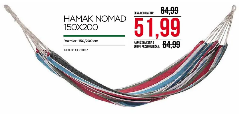 Hamak Nomad 150x200cm promocja w Abra Meble