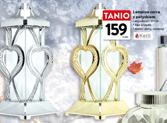 Lampion serca z połyskiem Kerti promocja w Intermarche