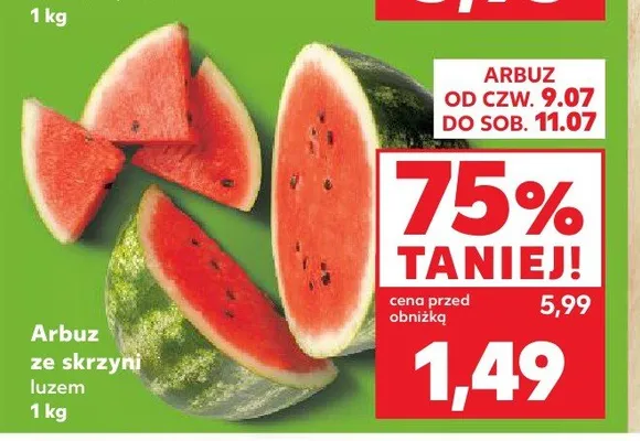 Arbuz ze skrzyni luzem promocja w Kaufland