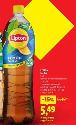 Napój herbaciany Lipton Ice Tea cytryna promocja w Lidl