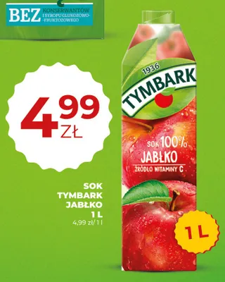 Sok Tymbark Jabłko 100% promocja w Duży Ben