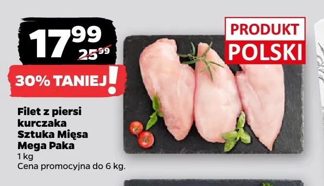 Filet z piersi kurczaka Mega Paka Sztuka Mięsa promocja w Netto