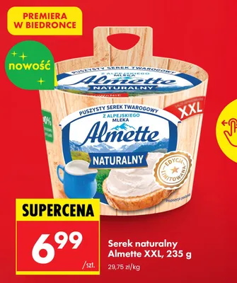 Serek twarogowy naturalny Almette XXL promocja w Biedronka