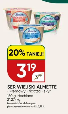 Ser wiejski Almette kremowy promocja w Chata Polska