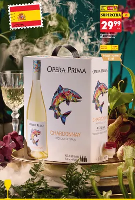 Wino białe Opera Prima Chardonnay promocja w Biedronka