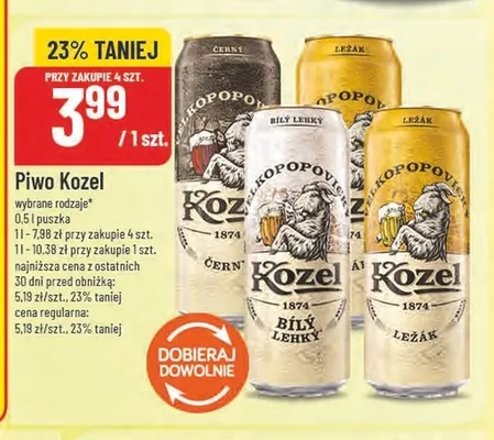 Piwo Kozel Ležák promocja w POLOmarket