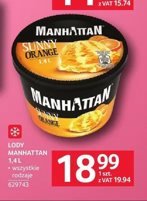 Lody Manhattan Sunny Orange promocja w Selgros