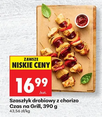 Szaszłyk drobiowy z chorizo promocja w Biedronka