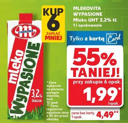 Mleko wypasione różne rodzaje promocja w Kaufland