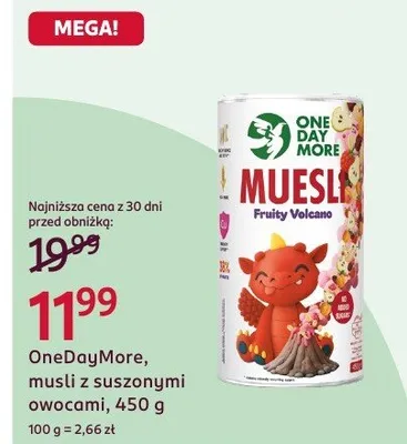 Musli z suszonymi owocami OneDayMore promocja w Rossmann