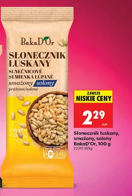Słonecznik łuskany, smażony, solony promocja w Biedronka