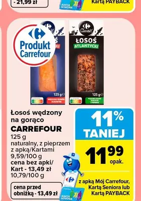 Łosoś wędzony na gorąco z pieprzem Carrefour promocja w Carrefour