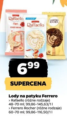 Lody na patyku Raffaello Peach Dream promocja w Netto