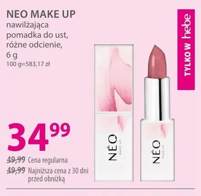 Nawilżająca pomadka do ust NEO MAKE UP promocja w Hebe