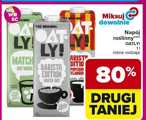Napój roślinny Oatly różne rodzaje promocja w Carrefour