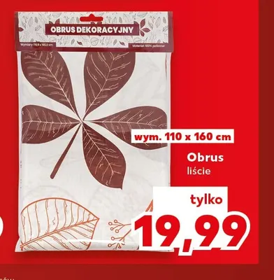 Obrus liście 110x160 cm promocja w Kaufland