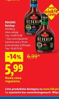 Ketchup pikantny Roleski promocja w Lidl