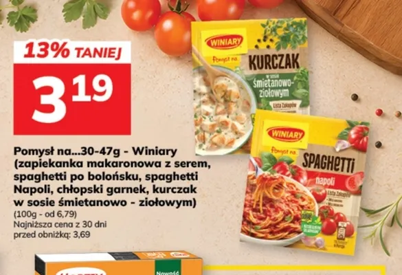 Pomysł na spaghetti po bolońsku Winiary promocja w Hitpol