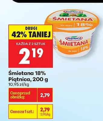 Śmietana 18% promocja w Biedronka