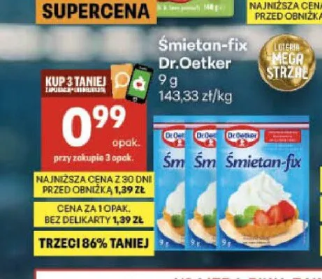 Śmietan-fix Dr.Oetker promocja w Delikatesy Centrum