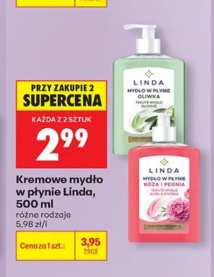 Kremowe mydło w płynie Linda promocja w Biedronka
