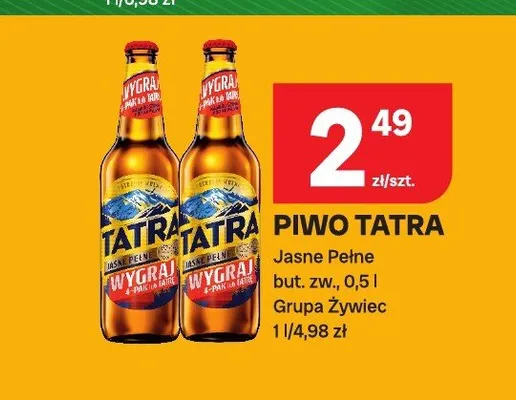 Piwo Tatra Jasne Pełne promocja w Chorten