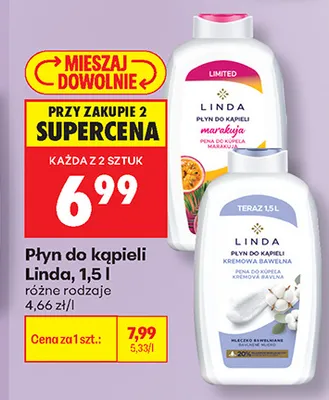 Płyn do kąpieli Linda Mleczko Bawełniane promocja w Biedronka