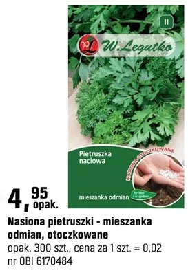 Nasiona pietruszki - mieszanka odmian, otoczkowane promocja w OBI