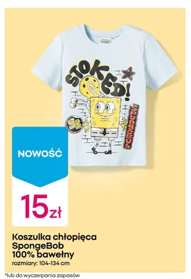 Koszulka chłopięca SpongeBob promocja w Pepco