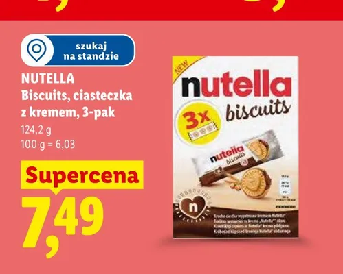 Ciasteczka z kremem Nutella Biscuits 3-pak promocja w Lidl