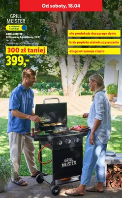 Grill gazowy 3-palnikowy, 9 kW promocja w Lidl