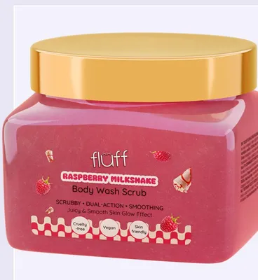 Peeling do ciała Fluff Raspberry Milkshake Body Wash Scrub promocja w Rossmann