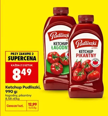 Ketchup pikantny Pudliszki promocja w Biedronka