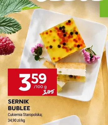Sernik Bublee Cukiernia Staropolska promocja w Stokrotka