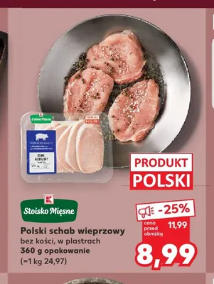 Polski schab wieprzowy bez kości w plastrach Stoisko Mięsne promocja w Kaufland