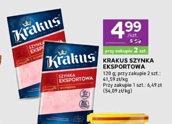 Szynka eksportowa Krakus promocja w Stokrotka