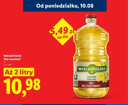 Olej rzepakowy Wielkopolski promocja w Lidl