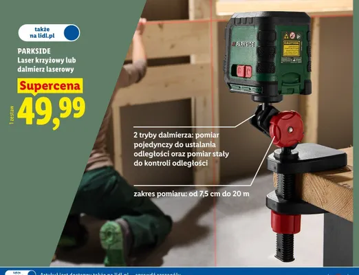 Laser krzyżowy lub dalmierz laserowy promocja w Lidl