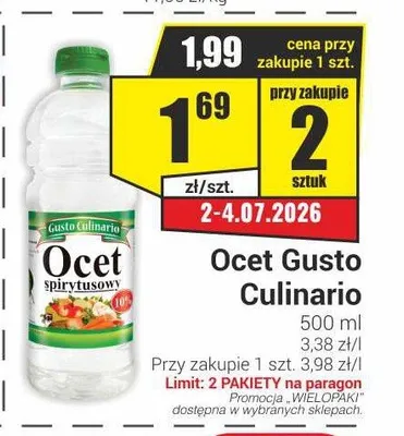 Ocet spirytusowy Gusto Culinario promocja w Delikatesy Sezam